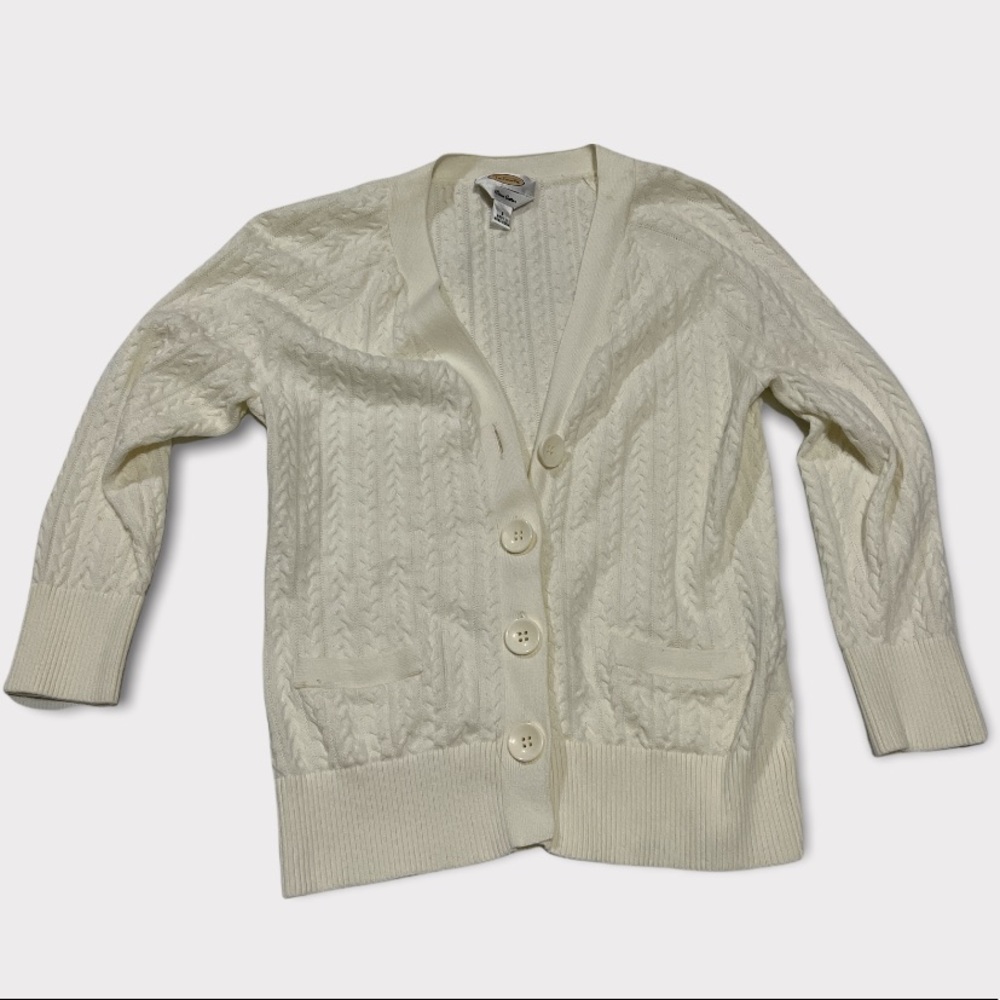 Talbots Cream OffWhite Cardigan Sz Sm